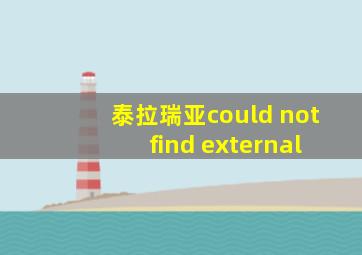 泰拉瑞亚could not find external